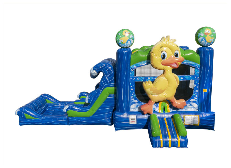 Rubber Duckie Bounce House and Double Lane Slide Combo